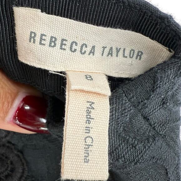 Rebecca Taylor Black Guipure Lace Pencil Skirt, Mid Length, Size 8 - Picture 5 of 7